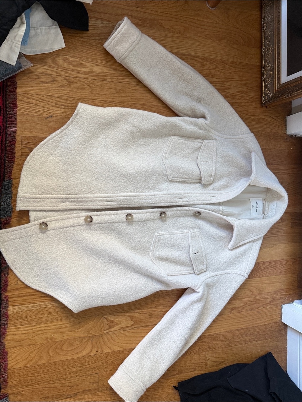 Wilfred Cream Sherpa Collared Shacket